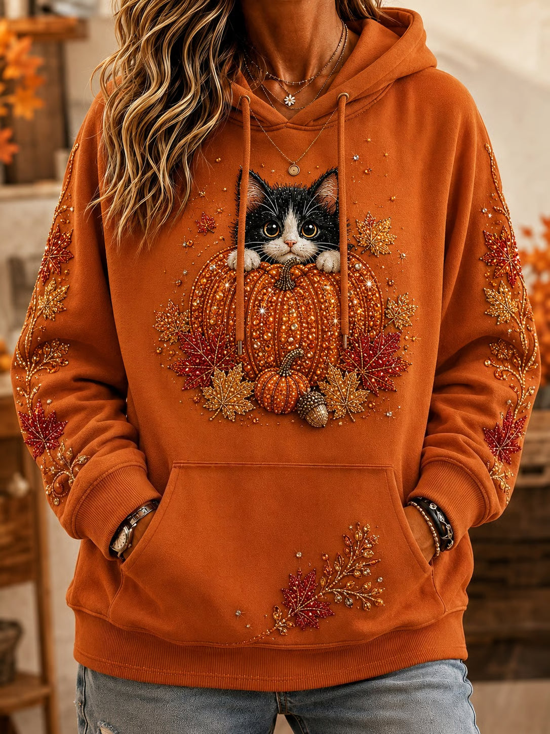 Women's Fall Animal Print Hoodie