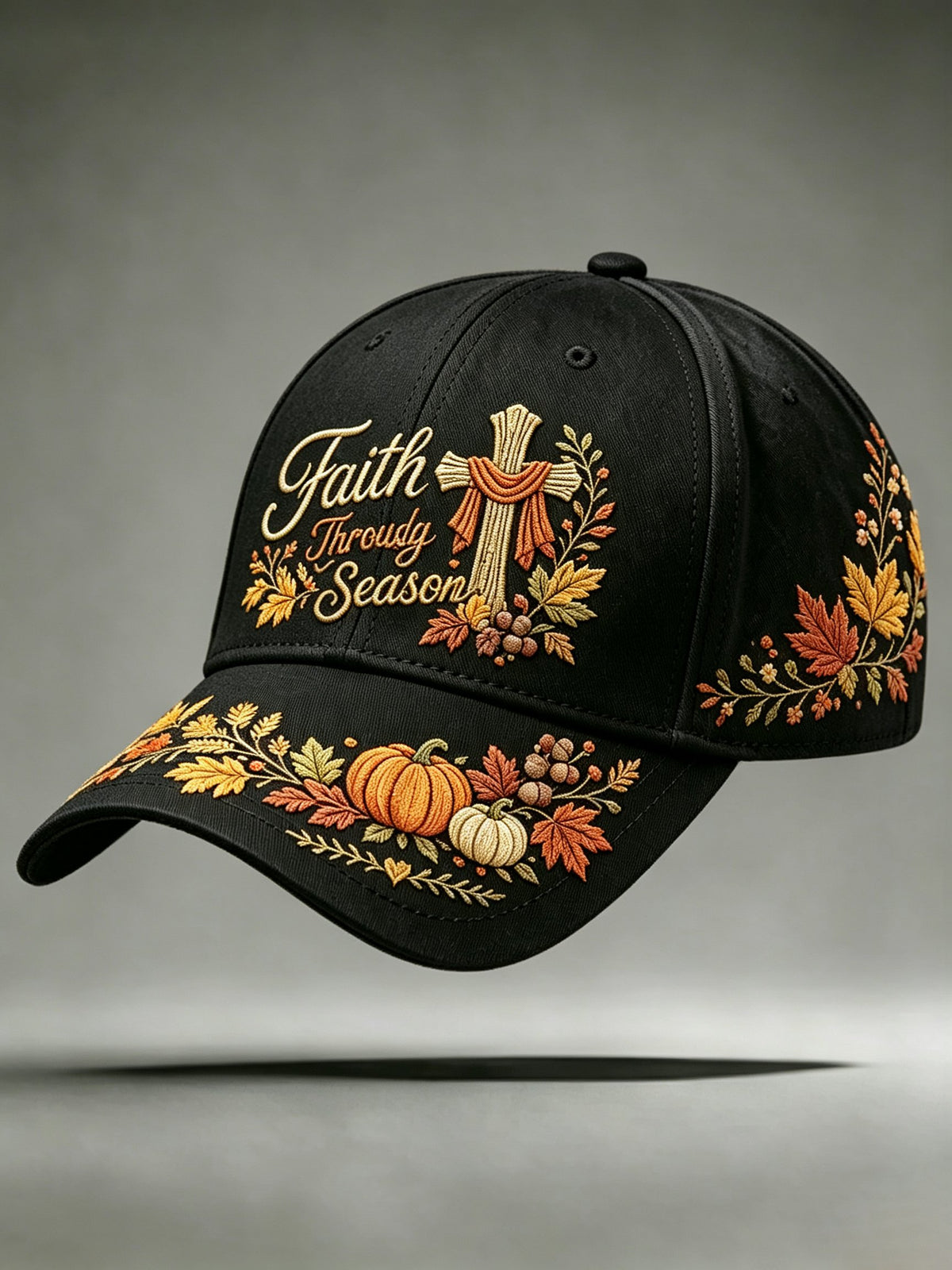 Unisex Retro Faith Through Every Season Grace In Every Falling Leaf Print Hat