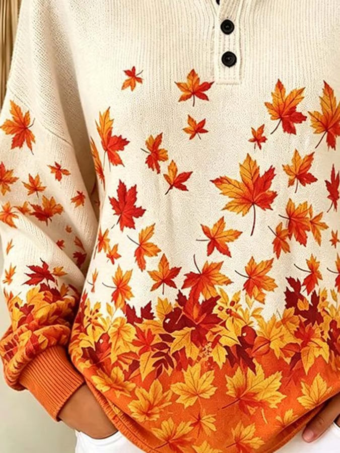 Women's Casual Print Pullover Sweatshirt