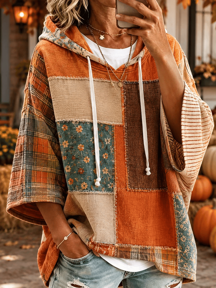 Women's Fall Art Print Hooded Sweatshirt