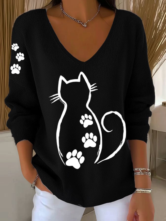 Women'S Cute Cat Casual T-Shirt