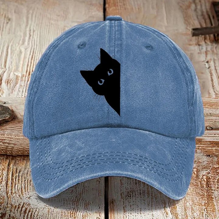 Retro Fun Cat Print Baseball Cap (Unisex)
