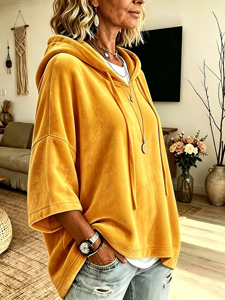 Women's Autumn Velvet Print Casual Top