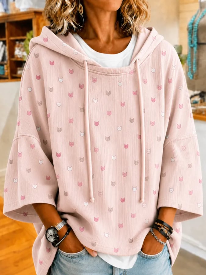 Women's Cat Printing Art Casual Top