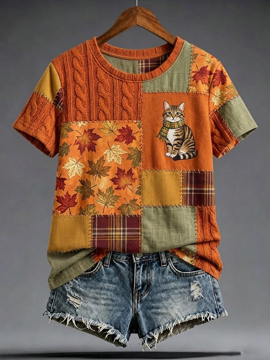Women's Autumn Holiday Short-Sleeve T-Shirt