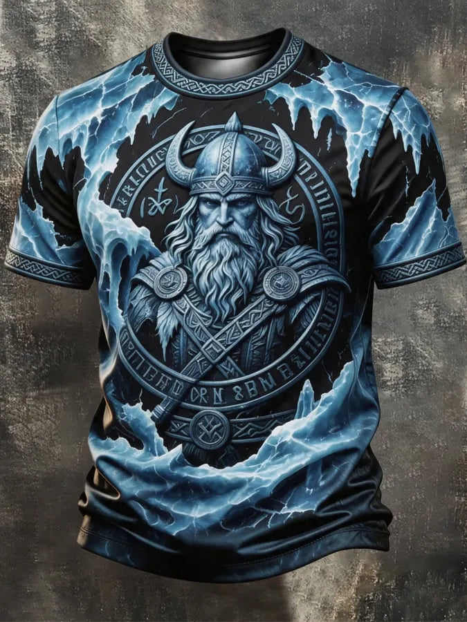 Men's Vintage Viking-Print T-Shirt