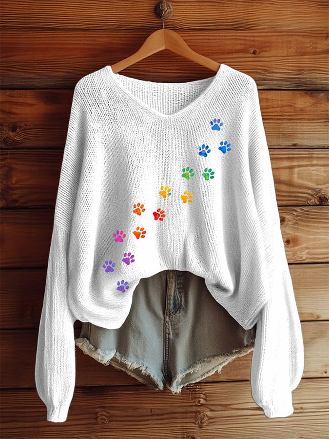 Women's Cat Paw Knited Top