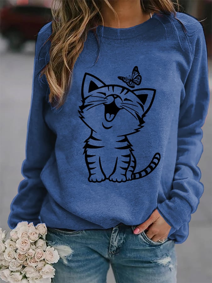 Women's Cute Cat Casual Sweatshirt