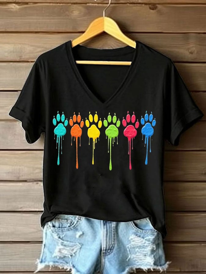 Women's Cute Cat Print Casual T-Shirt