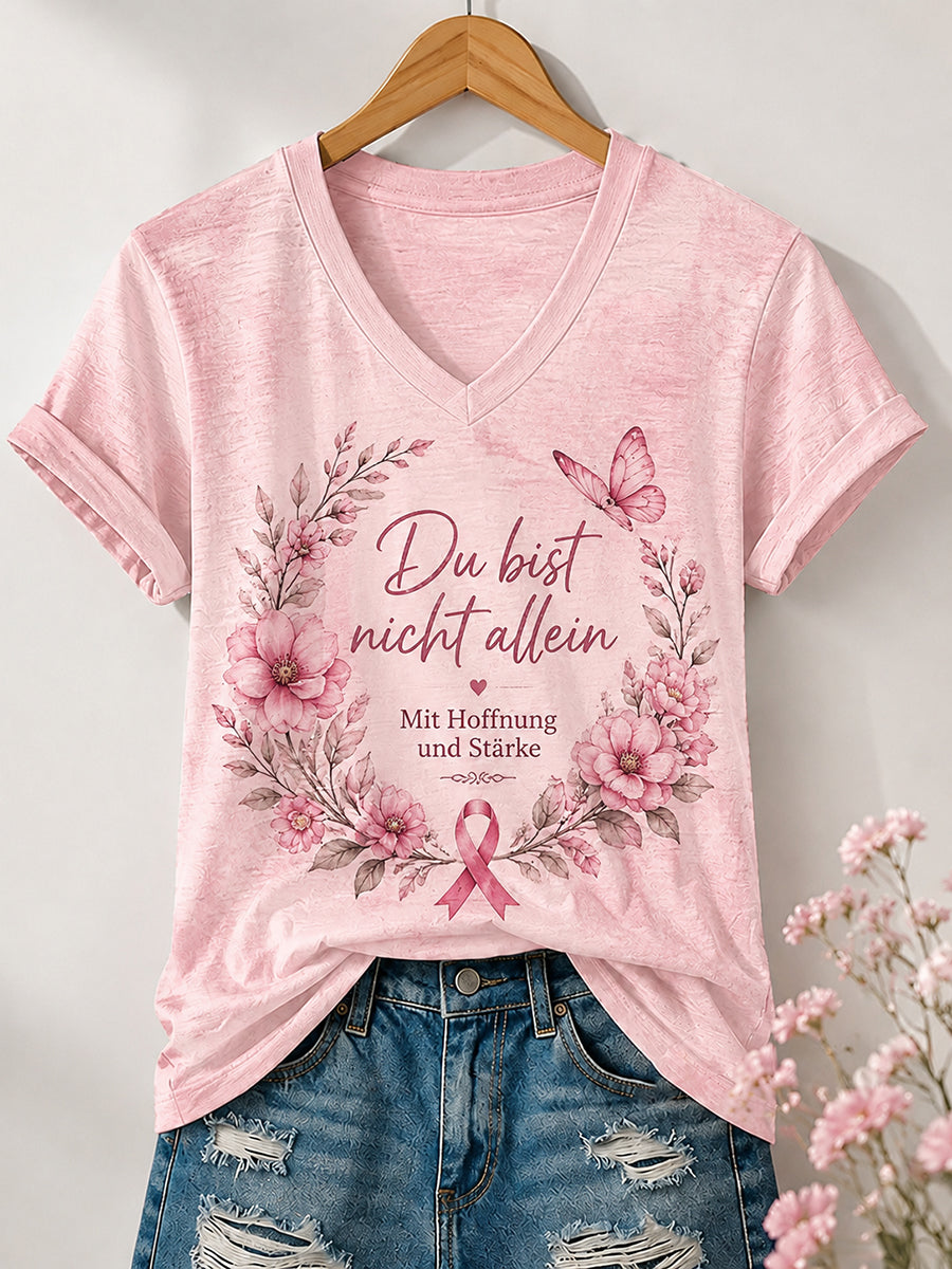 Women's Breast Cancer Awareness Print T-shirt