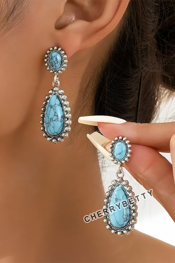 Vintage Boho Turquoise Earrings