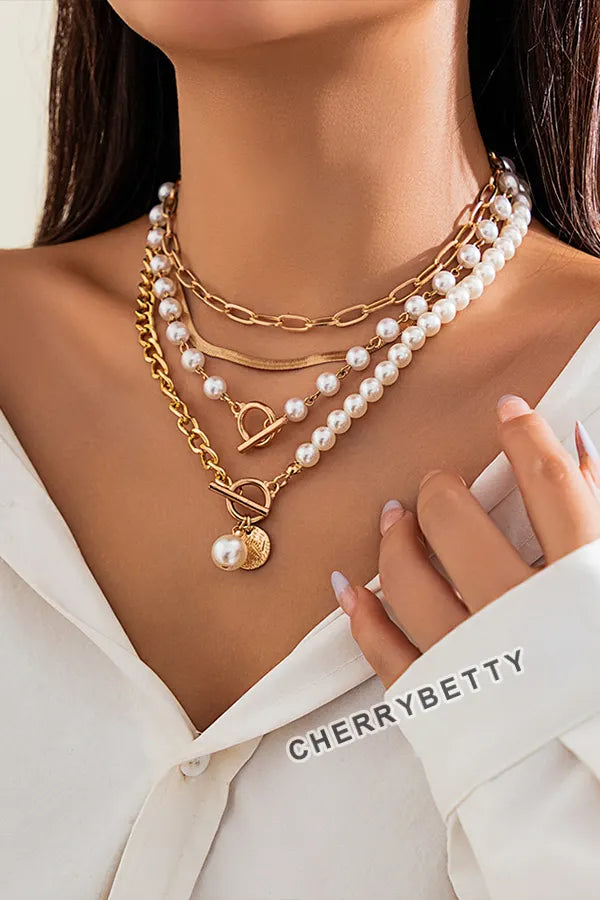 Chic Metal Beaded Layered Necklace