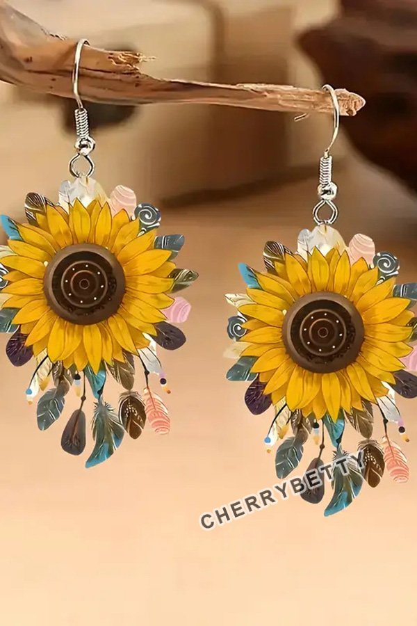 Boho Sunflower Earrings