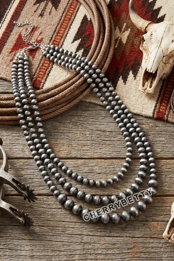 Vintage Beaded Layered Necklace