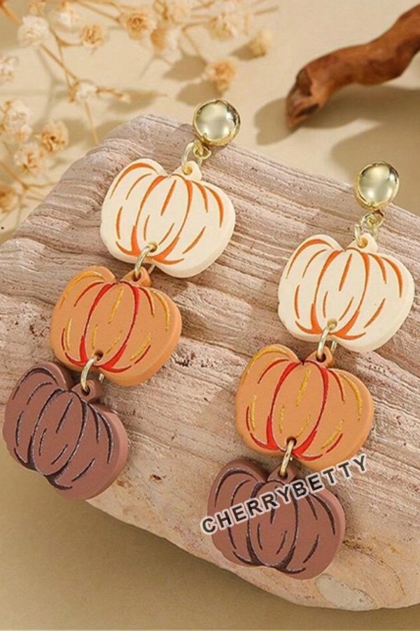 Colorful Pumpkin Halloween Earrings