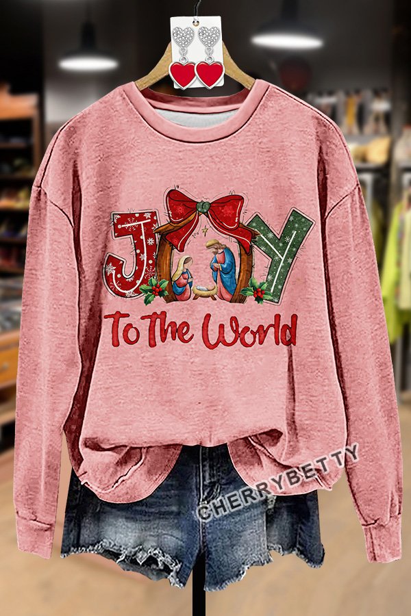 Solid Christmas Print Sweatshirt