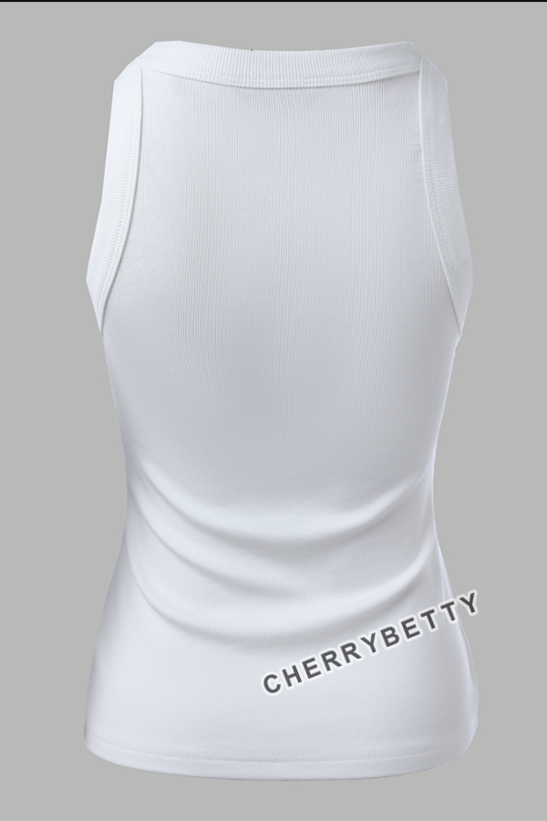 Casual O-Neck Sleeveless Basic Slim Fit Skinny Tank Top(Without Pads)