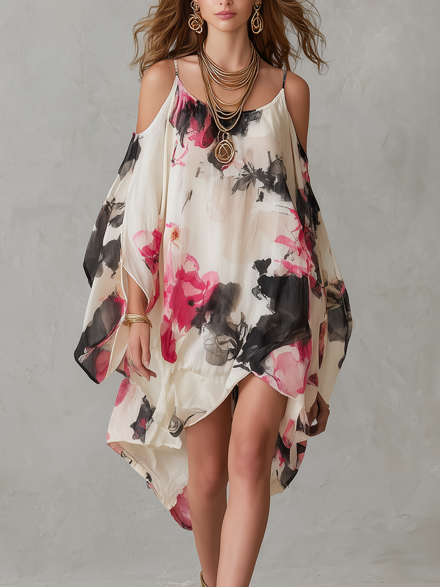 Airy Printed Mini Dress