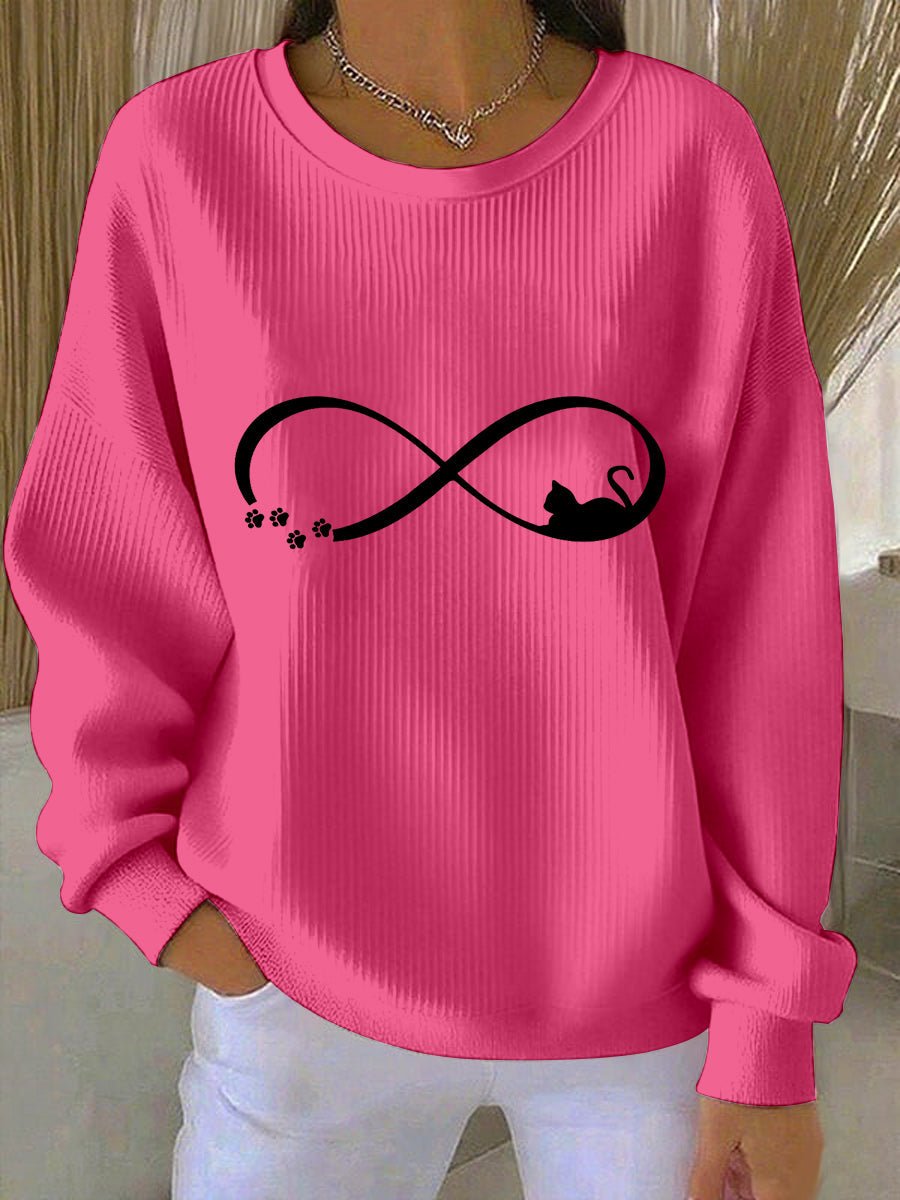 Women's Cat Print Casual Sweatshirt