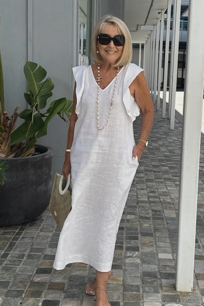 Cotton and linen casual dress
