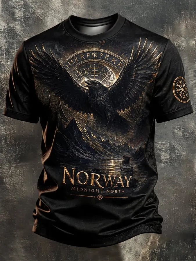 Men's Vintage Viking-Print T-Shirt