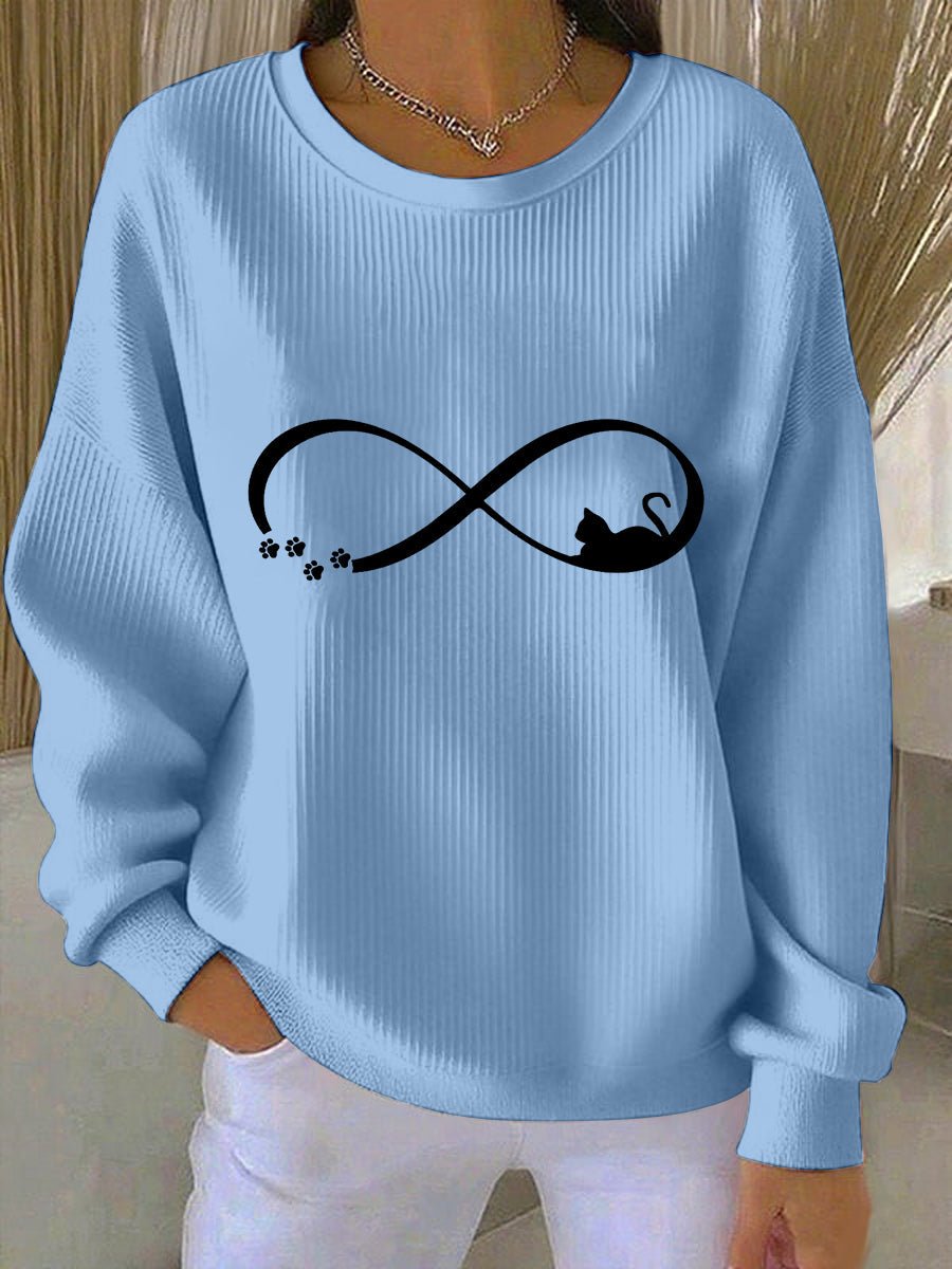 Women's Cat Print Casual Sweatshirt