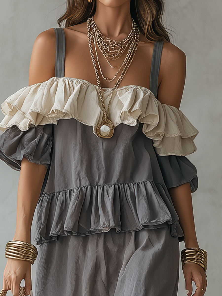 Layered Ruffle Maxi Dress