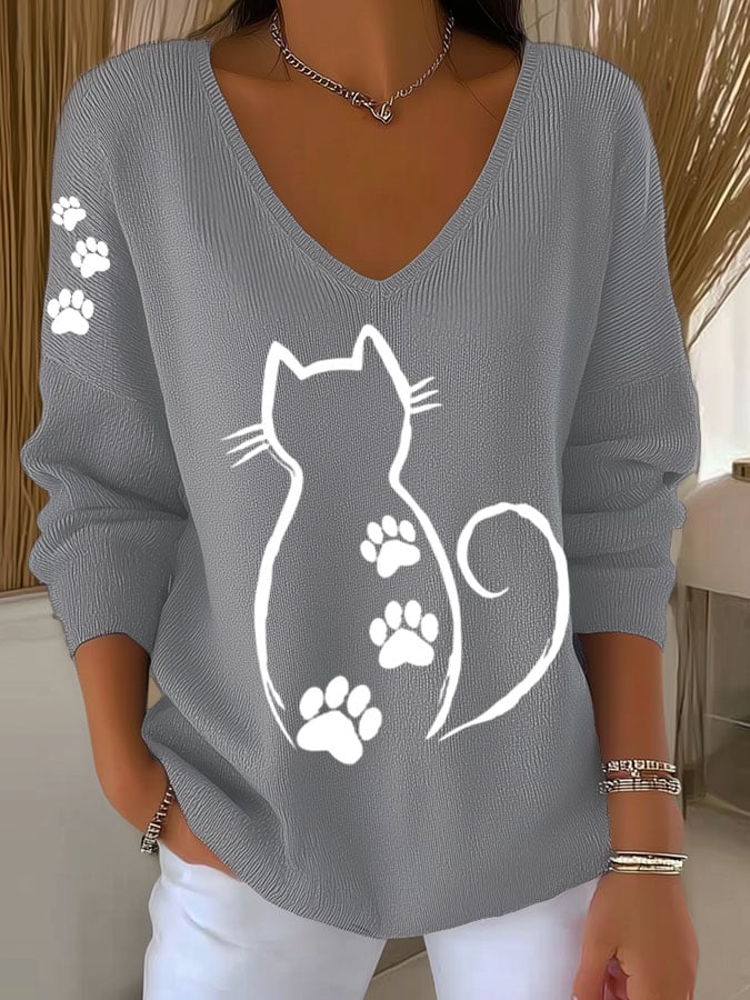 Women'S Cute Cat Casual T-Shirt