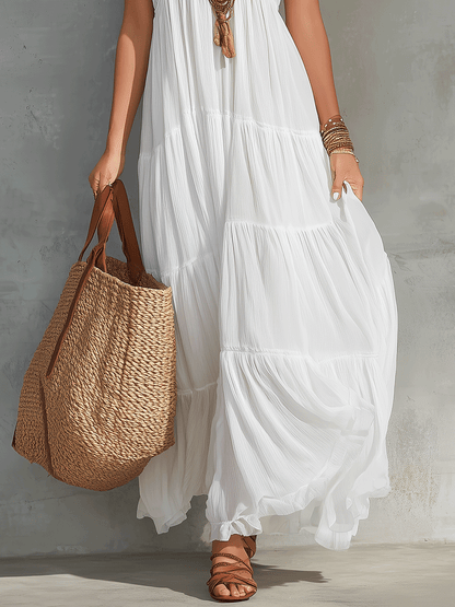 Chic Bohemian Flowing Resort-Ready Sleeveless Maxi Dress