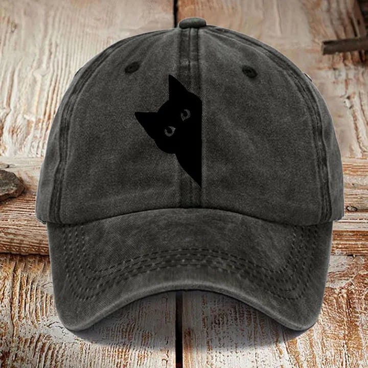 Retro Fun Cat Print Baseball Cap (Unisex)
