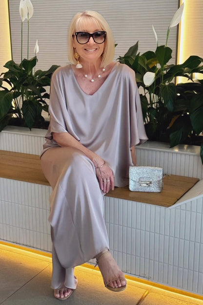 Plus Size Double Layer Tunic Pantsuit