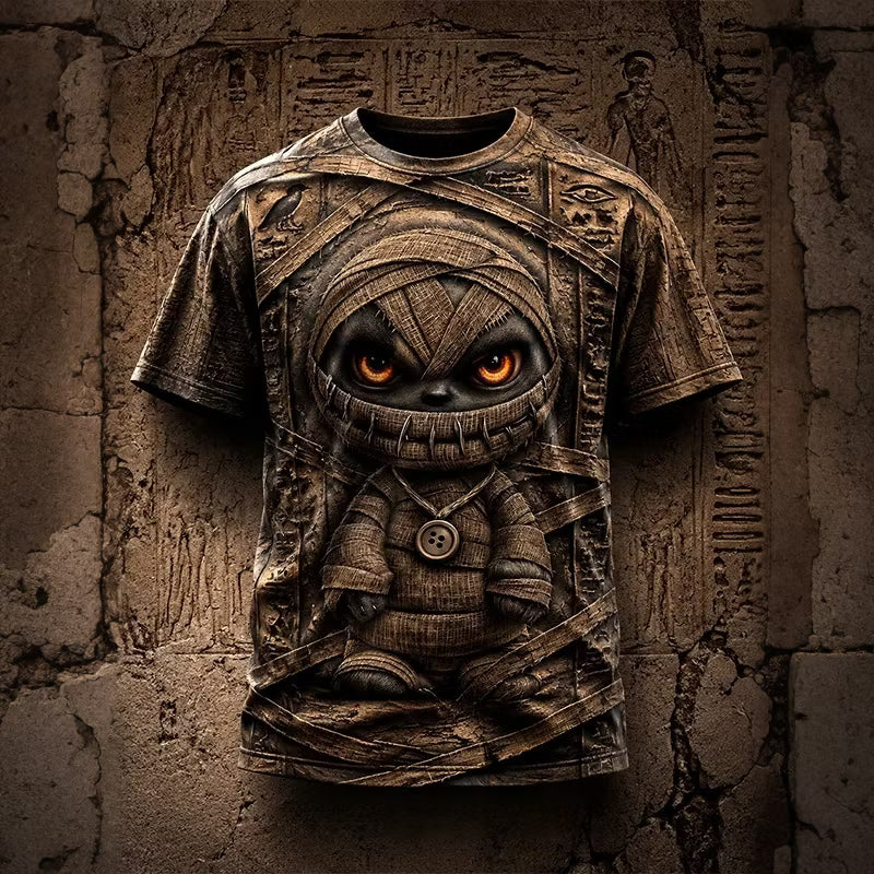 Men's Dark Strappy Doll Crew Neck T-shirt