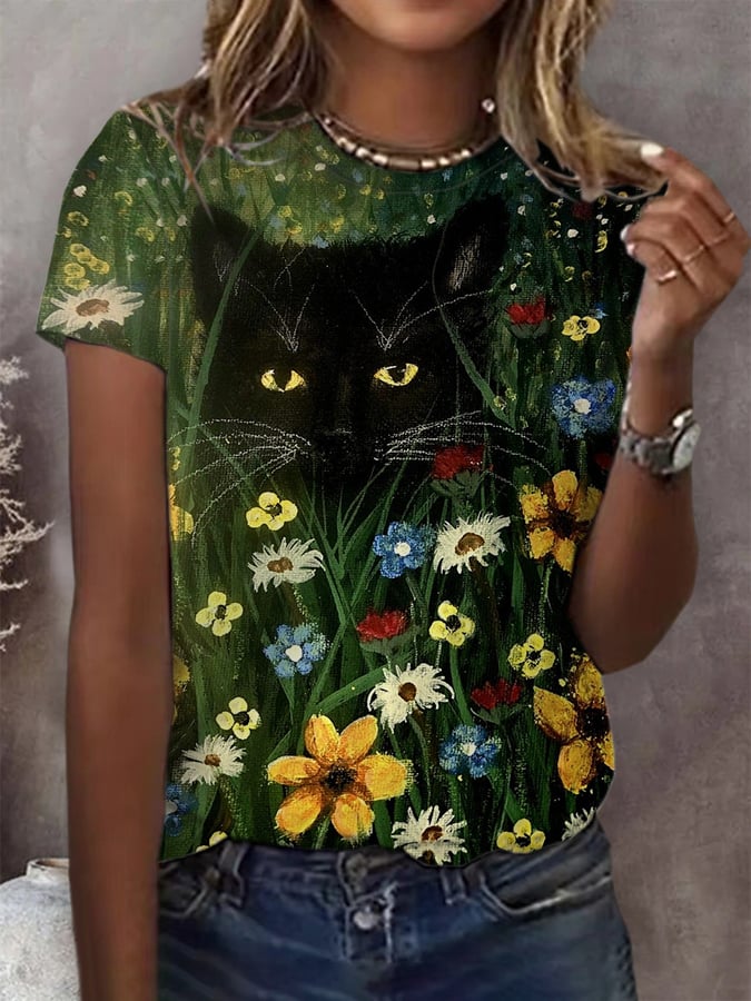 Women's Cute Cats Animals Print Shirt