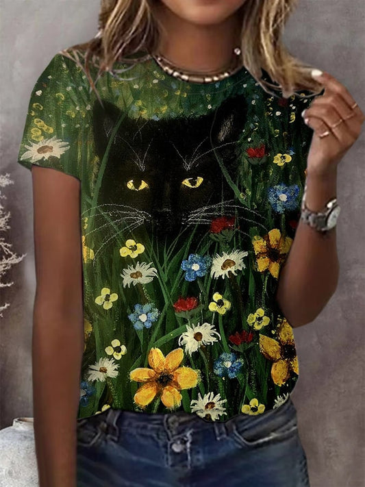 Women's Cute Cats Animals Print Shirt