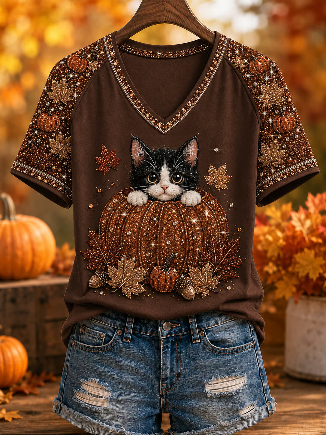Women's Fall Animal Print T-Shirt