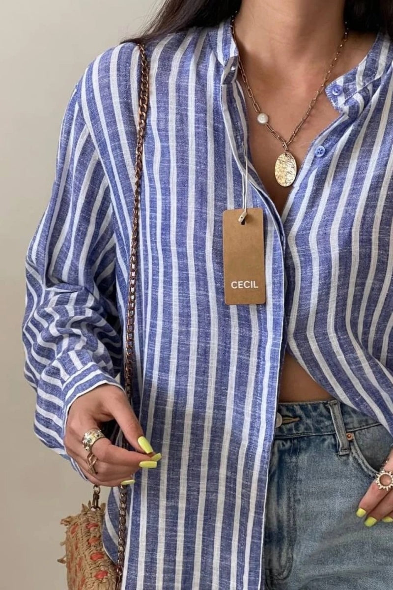 Striped Shirt With Buttons On The Side