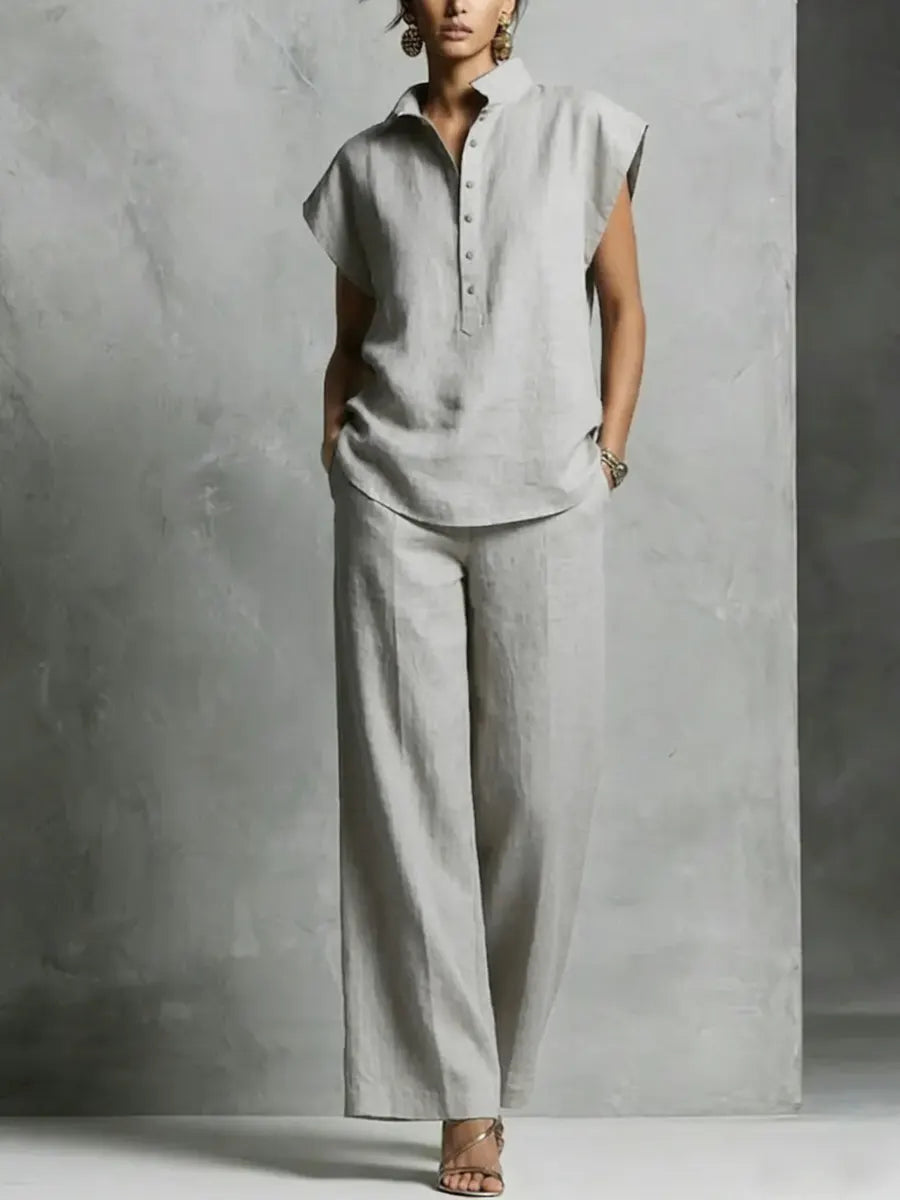 Women's Simple and Comfortable Cotton Linen Set