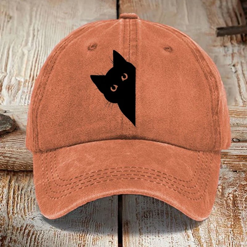 Retro Fun Cat Print Baseball Cap (Unisex)