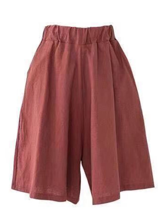 Women's Solid Color Simple Loose Casual Shorts