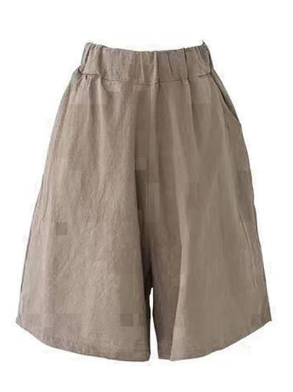 Women's Solid Color Simple Loose Casual Shorts