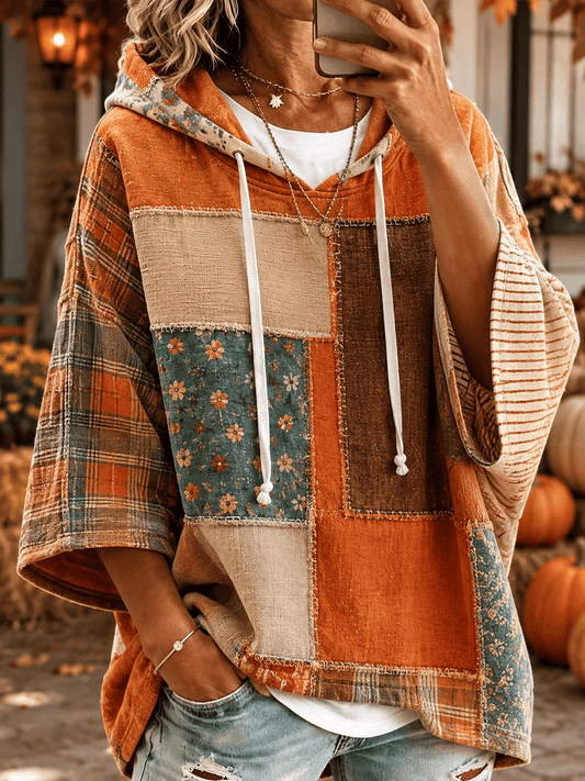 Women's Fall Art Print Hooded Sweatshirt