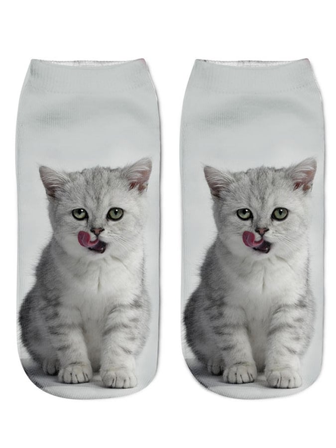 Unisex Cat Print Socks