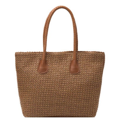 Large Capacity Woven Hand-Carrying Big Shoulder Bag