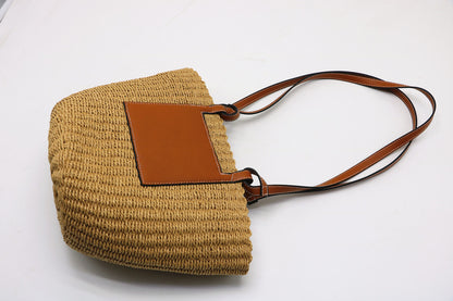 Mitsubishi Grass Handmade Oblique Woven Beach Straw Bag
