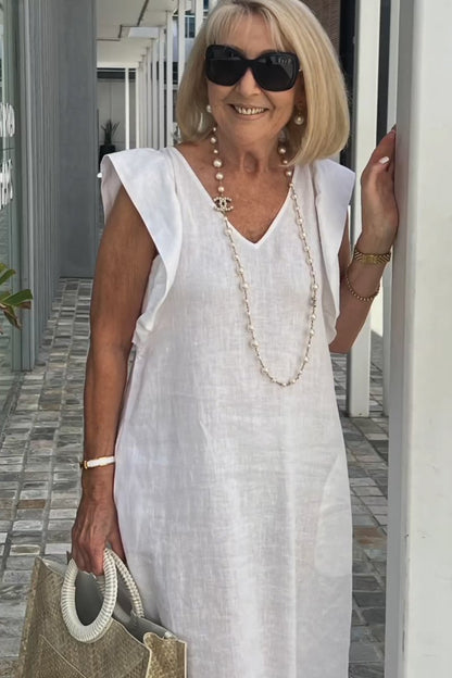 Cotton and linen casual dress