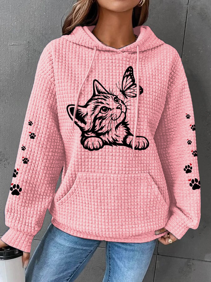 Women's Cute Cat Print Casual Sweatshirt