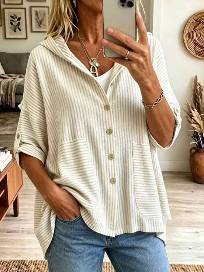 Women's Plaid And Stripe Art  Print Cardigan