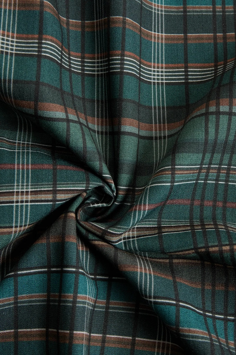 Women's Plaid Lapel Single-Breasted Shirt Maxi Dress
