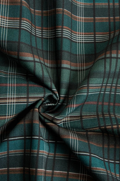 Women's Plaid Lapel Single-Breasted Shirt Maxi Dress