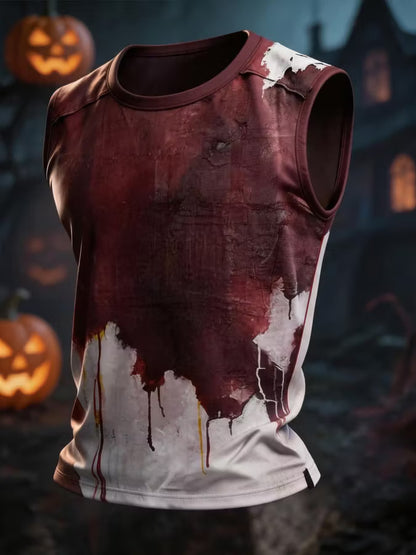 Men's Halloween Bloodstained Pattern Casual Vest